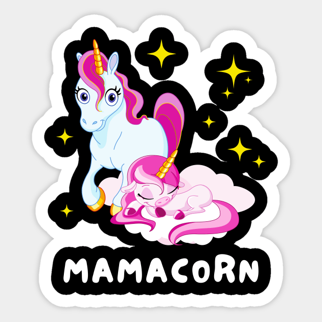 Mamacorn Mama Unicorn Mother Ladies Sticker by Foxxy Merch